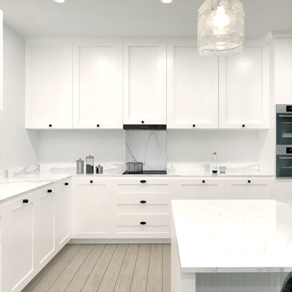 Silver - White Calacatta Splashback