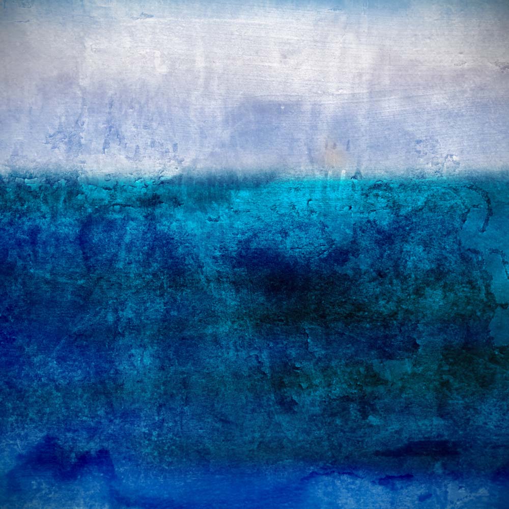 Textured Shades of Blue Glass Kitchen Splashback