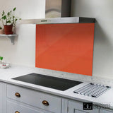 Matt Burnt Orange Colour Glass Splashback - Bespoke