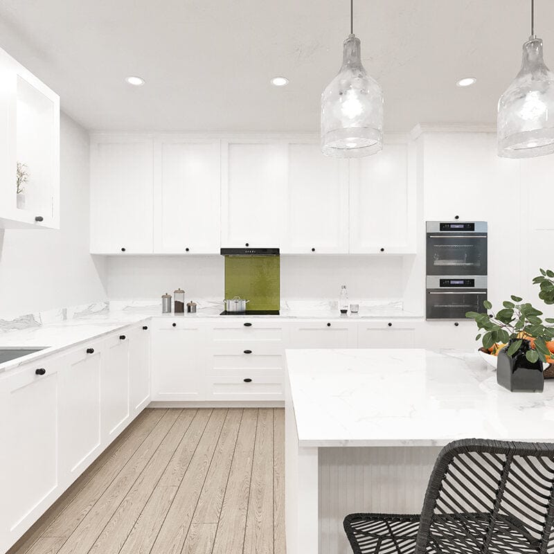 Lime Green Colour Glass Splashback