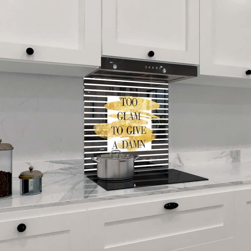 Too Glam to Give a Damn Printed Glass Splashback