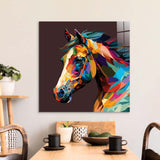 Abstract Geometric Horse Glass Wall Art - CreoGlass E-Shop