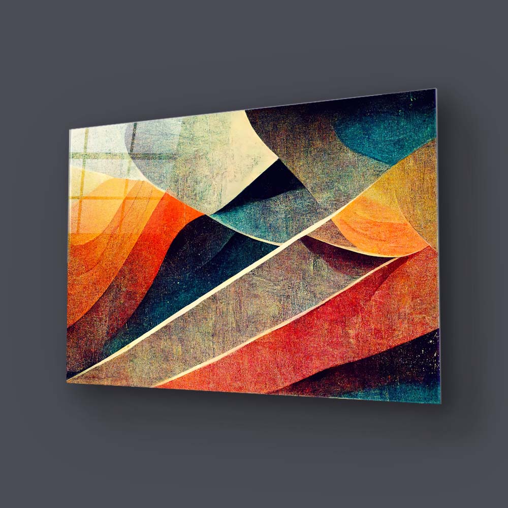 Abstract Paper Waves Glass Wall Art - CreoGlass E-Shop