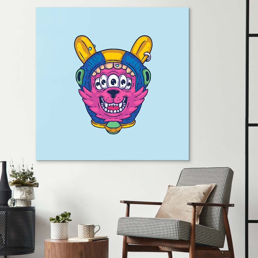 Abstract Space Dog Glass Wall Art - CreoGlass E-Shop