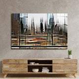 Glitched Cityscape Glass Wall Art - CreoGlass E-Shop