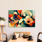 Grunge Paper Flowers Glass Wall Art - CreoGlass E-Shop