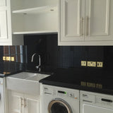 Jet Black Colour Glass Splashback - CreoGlass E-Shop