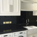 Jet Black Colour Glass Splashback - CreoGlass E-Shop