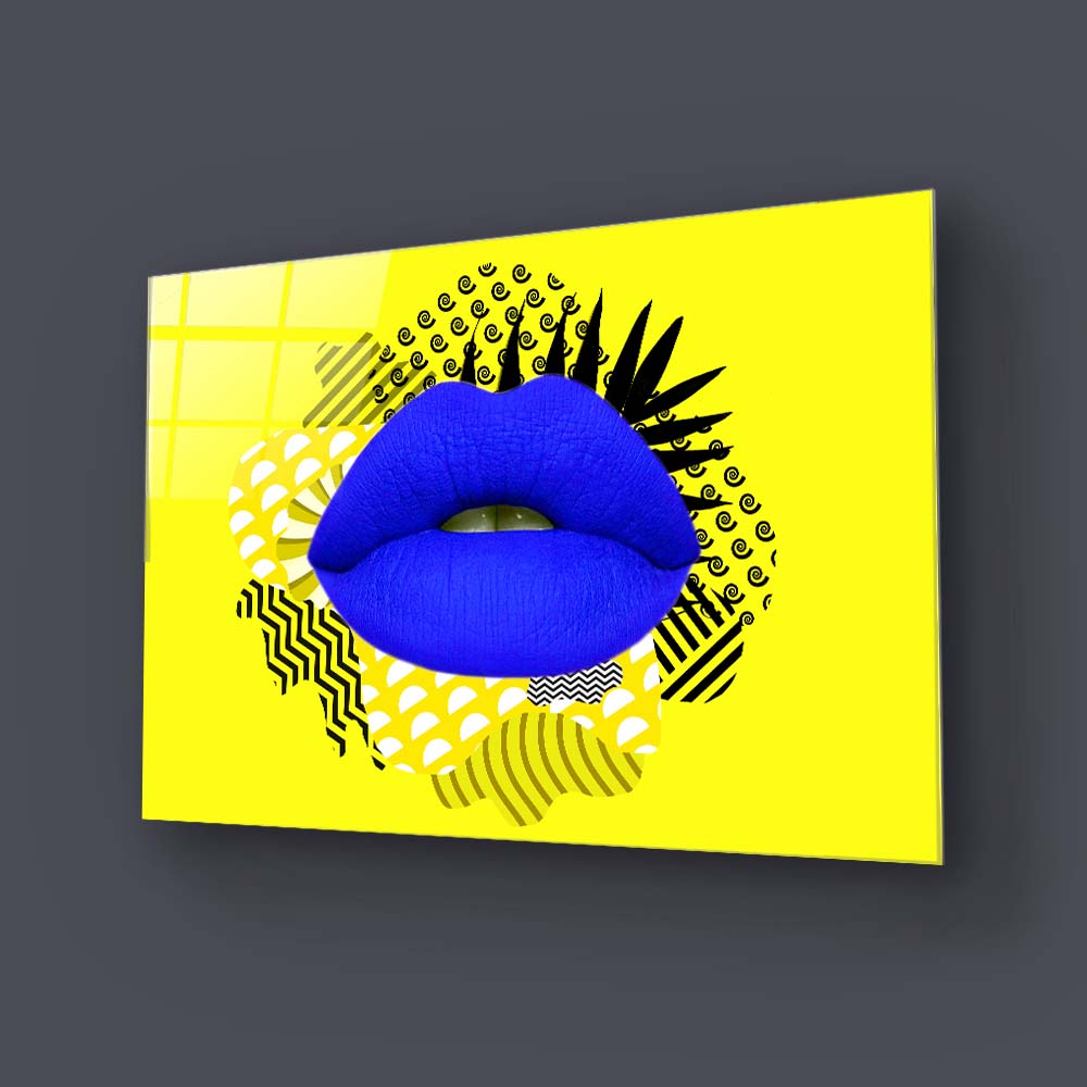 Retro Lips Glass Wall Art - CreoGlass E-Shop