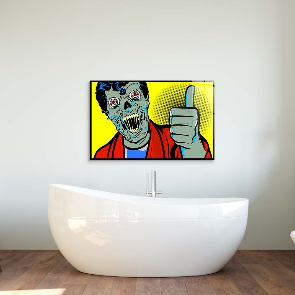 Retro Zombie Glass Wall Art - CreoGlass E-Shop