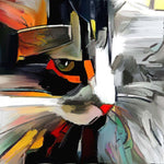 Abstract Cat Glass Kitchen Splashback