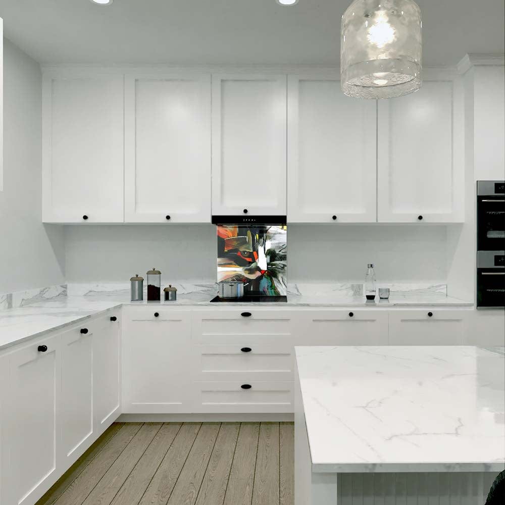 Abstract Cat Glass Kitchen Splashback