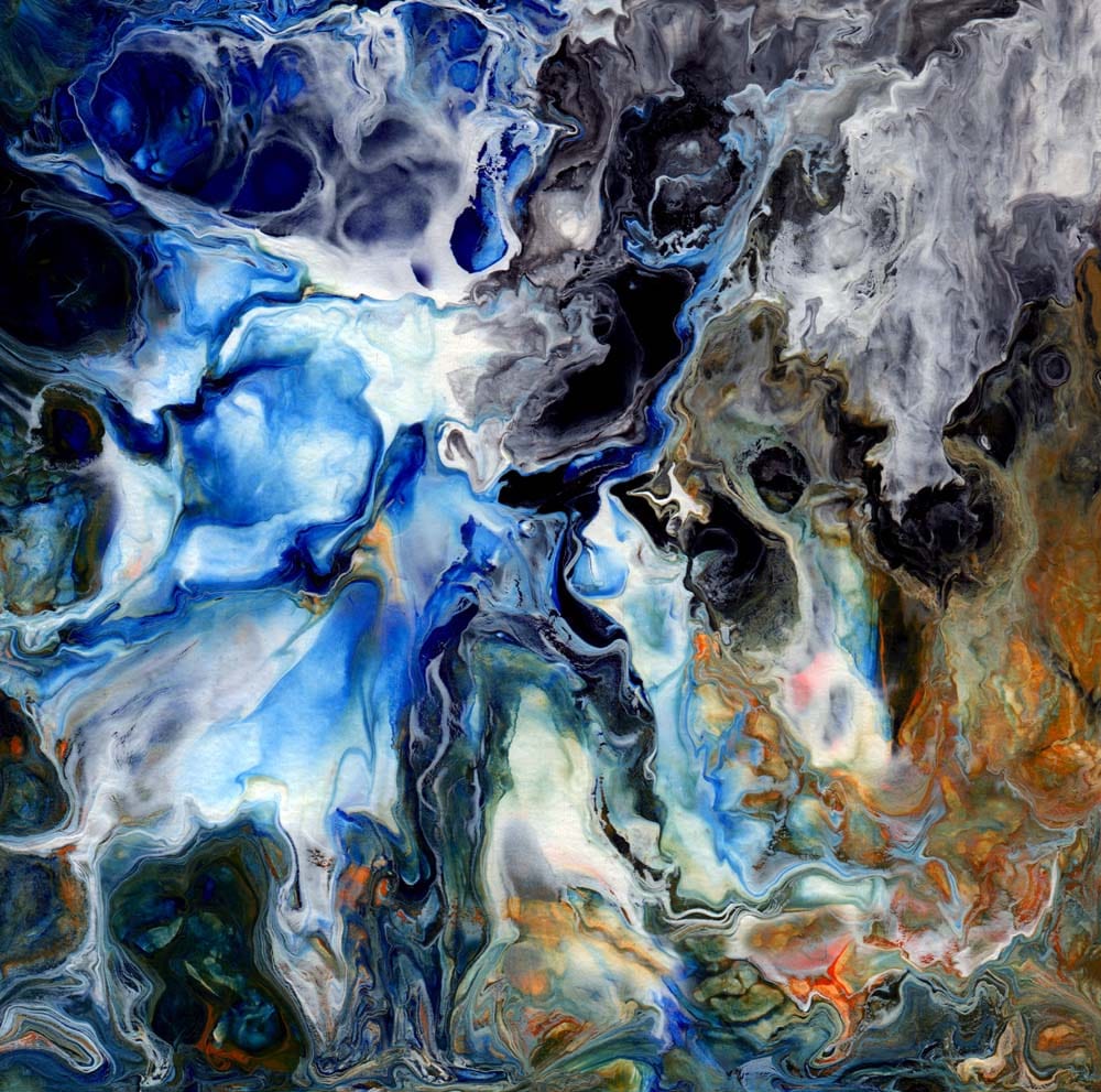 Abstract Liquid Structure Glass Kitchen Splashback