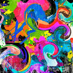 Abstract Spraypaint Glass Kitchen Splashback