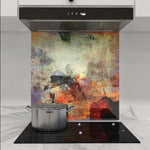 Abstract Volcanic Colours Glass Kitchen Splashback