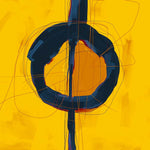 Abstract Yellow Ochre Glass Kitchen Splashback