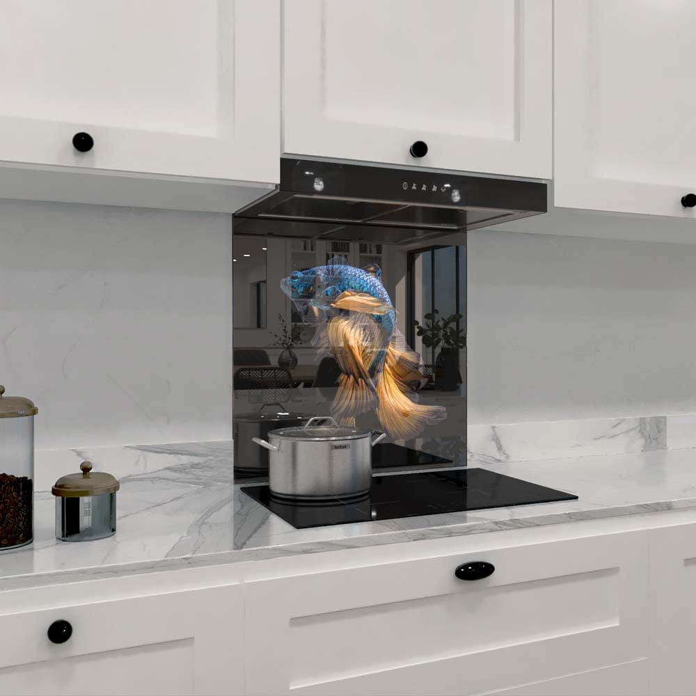 Betta Fish Glass Kitchen Splashback