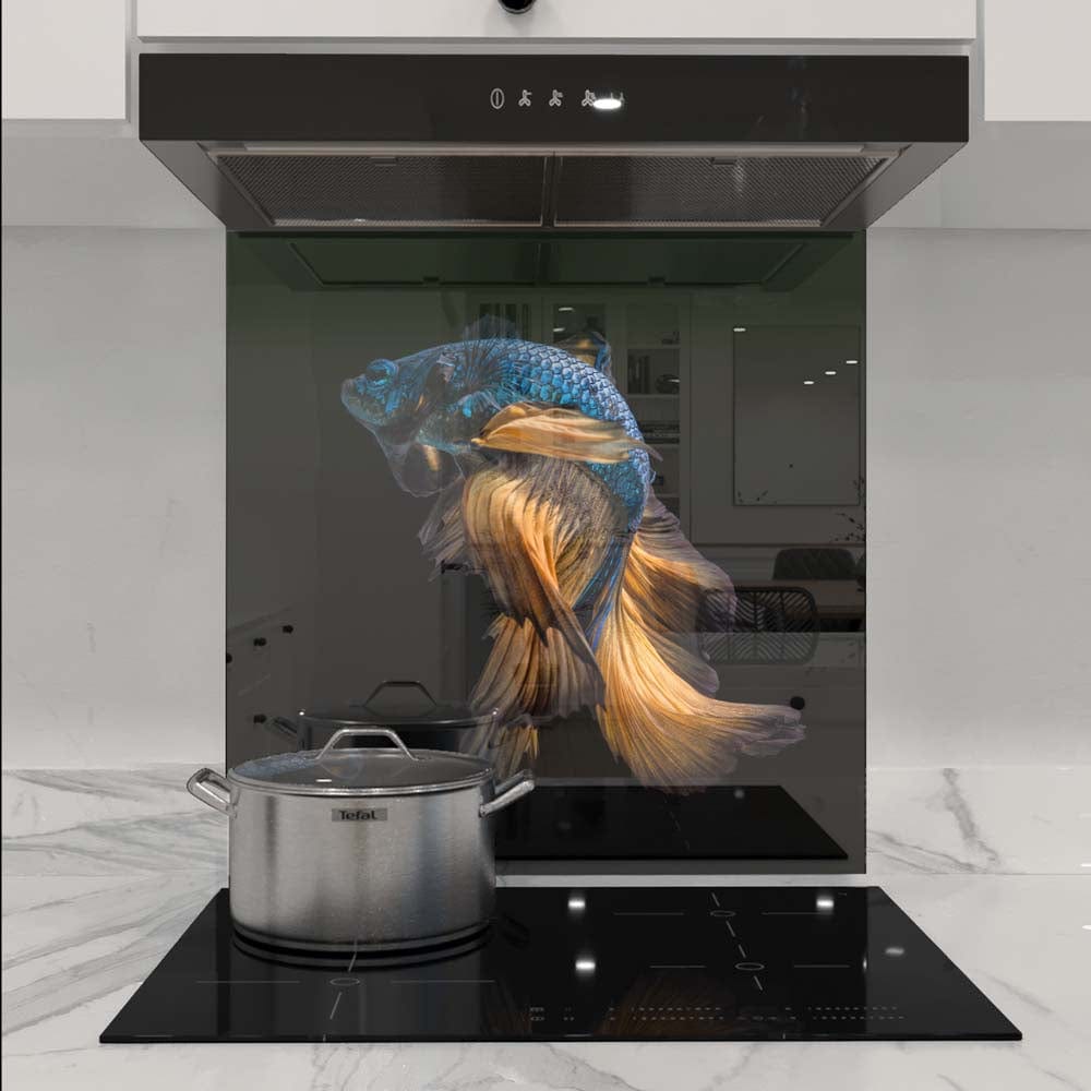 Betta Fish Glass Kitchen Splashback