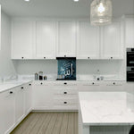 Blue Islamic Calligraphy Glass Kitchen Splashback