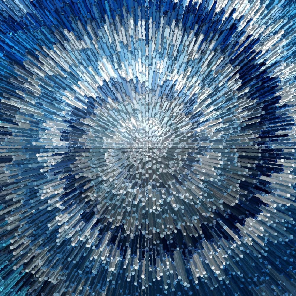 Blue Spiral Glass Kitchen Splashback