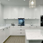 Blue Spiral Glass Kitchen Splashback