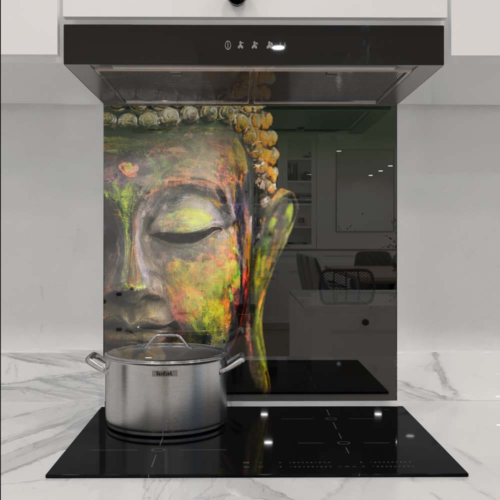 Buddha Spiritual Glass Kitchen Splashback