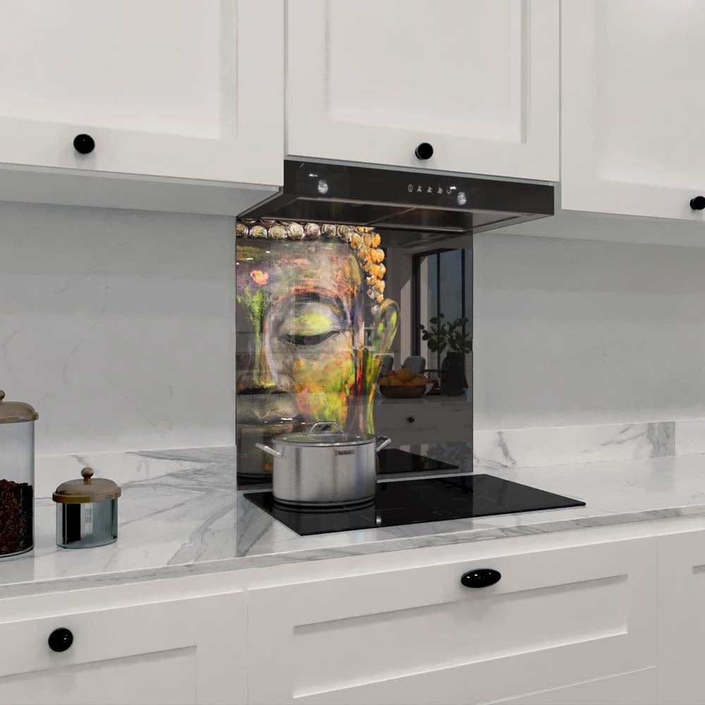 Buddha Spiritual Glass Kitchen Splashback