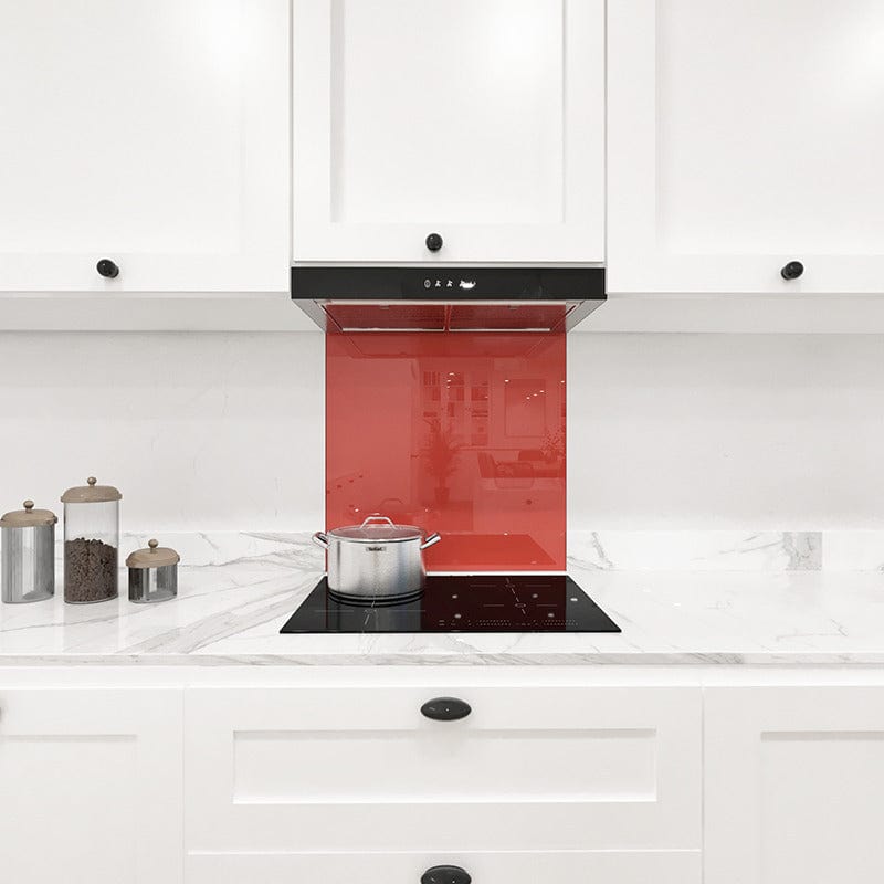 Burnt Orange Colour Glass Splashback