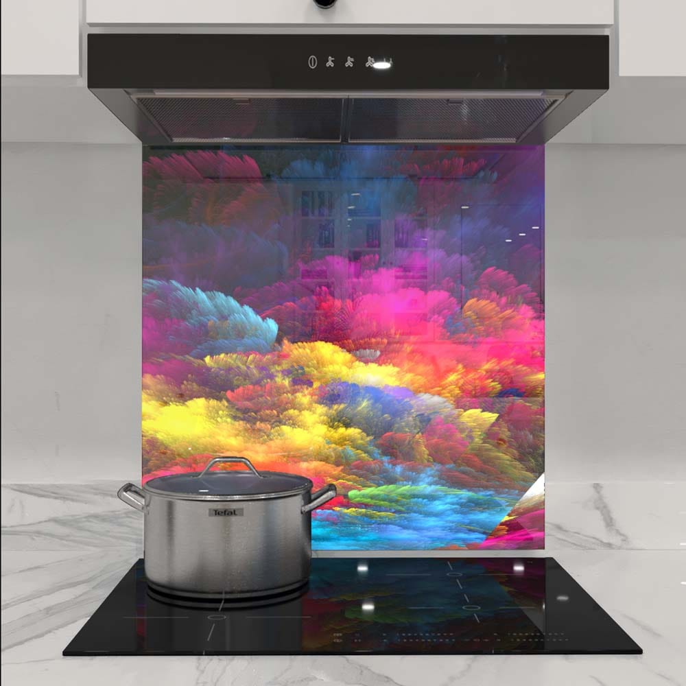 Colourful Clouds Glass Kitchen Splashback