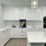 Colourful Petals Glass Kitchen Splashback