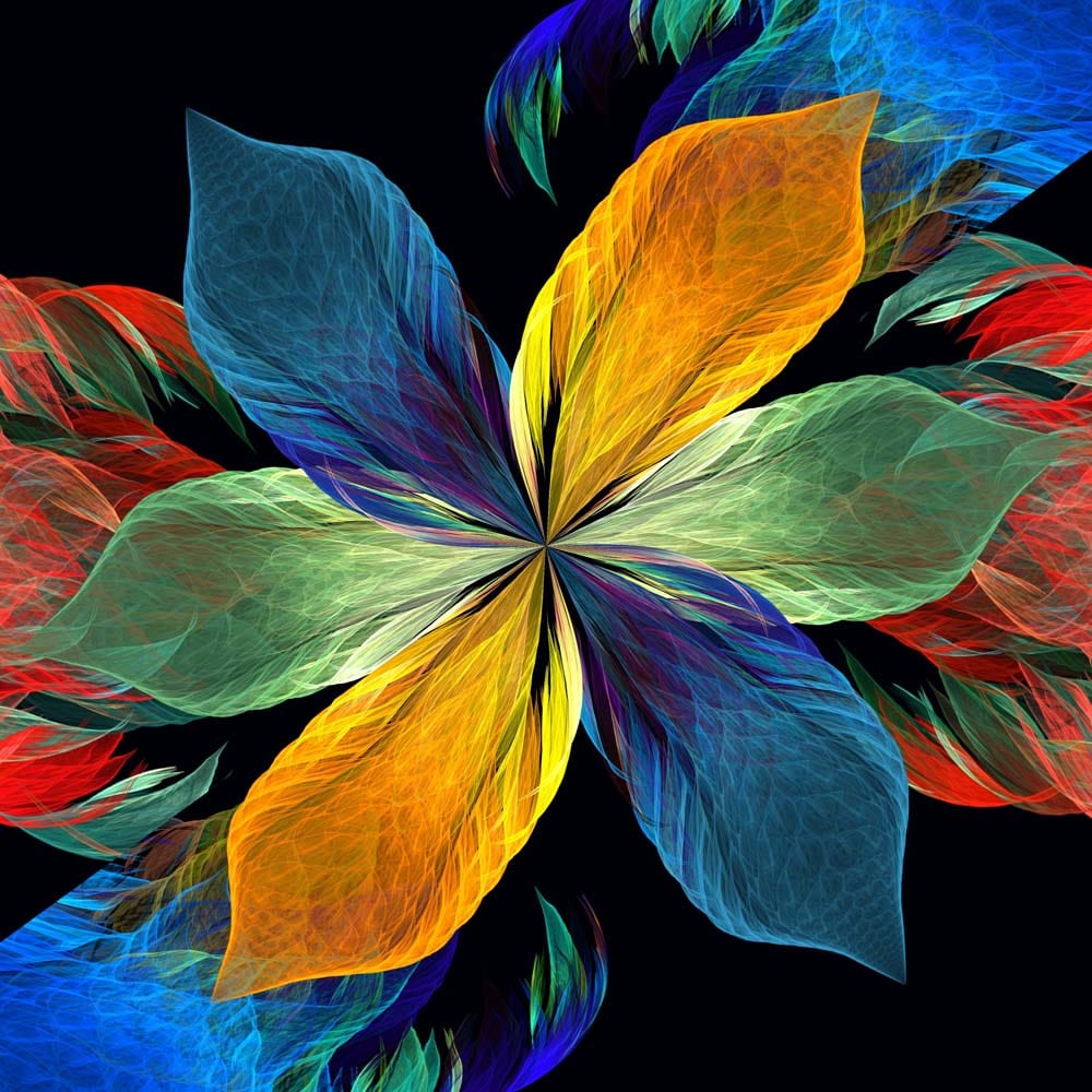 Colourful Petals Glass Kitchen Splashback