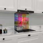 Colourful Virtuvian Man Glass Kitchen Splashback