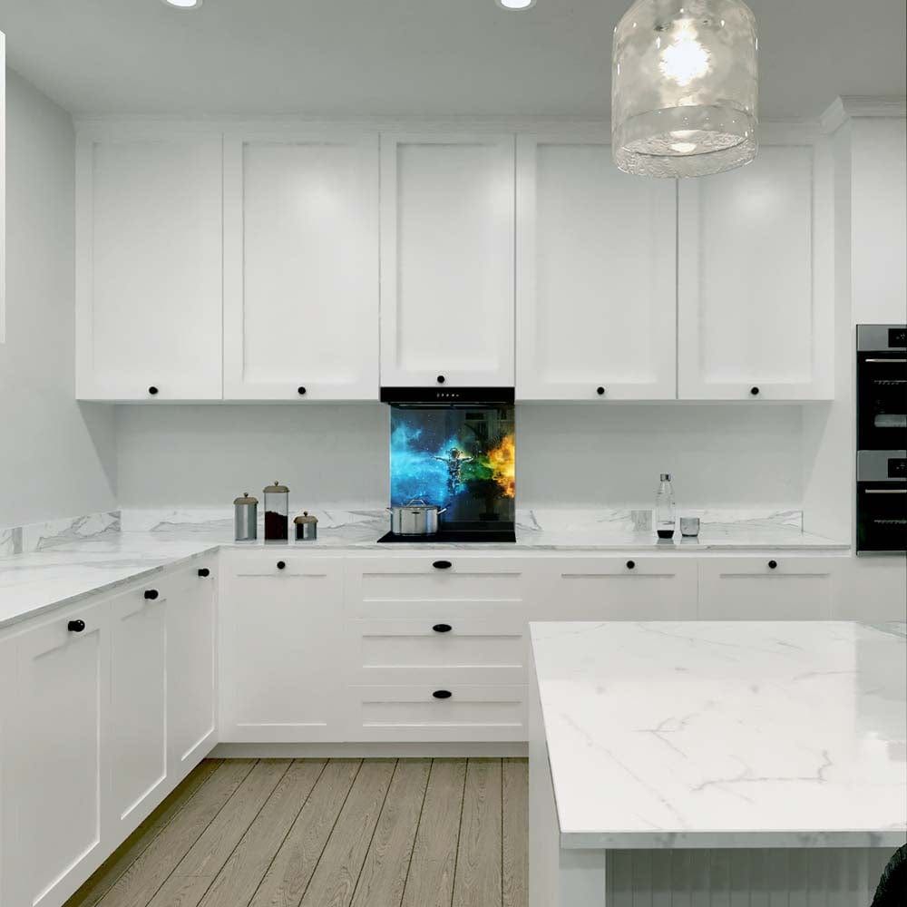 Cosmonaut in Space Classic Glass Kitchen Splashback