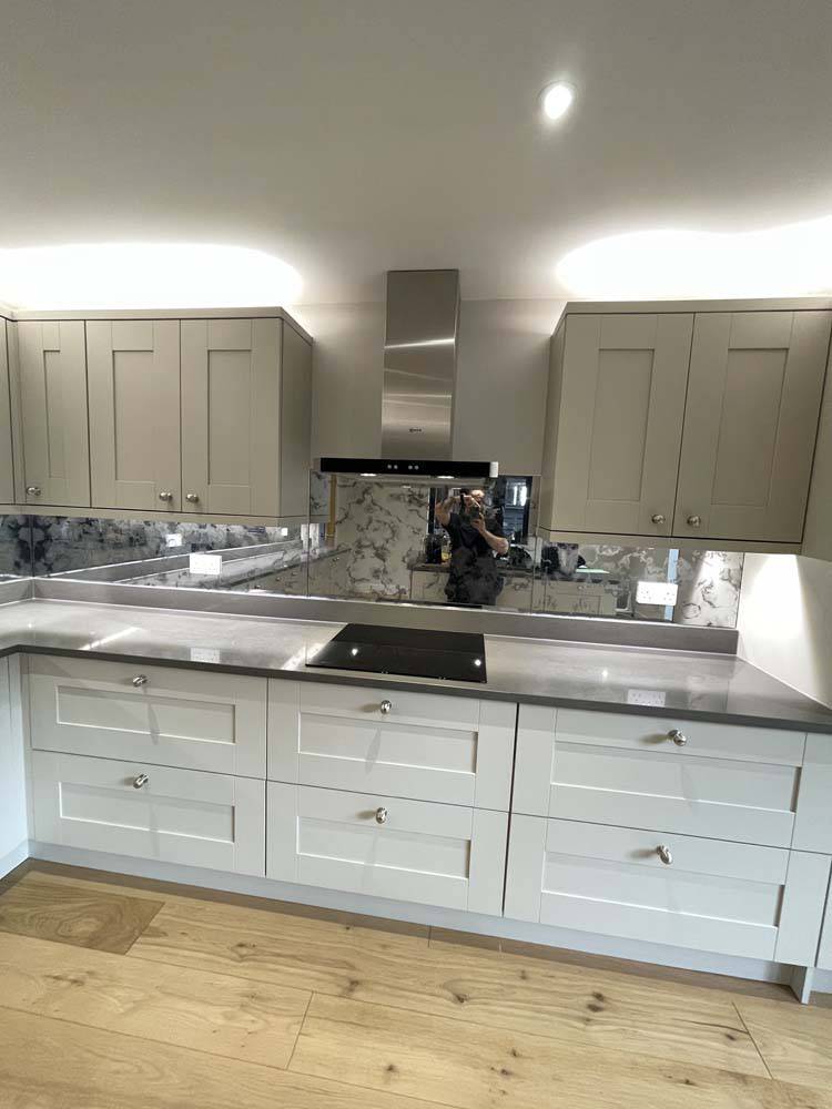 Silver Splashbacks Antique Toughened Mirror - Silver - splashback - 8 - Bespoke ...