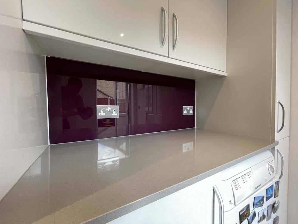 Aubergine Colour Glass Splashback - CreoGlass E-Shop