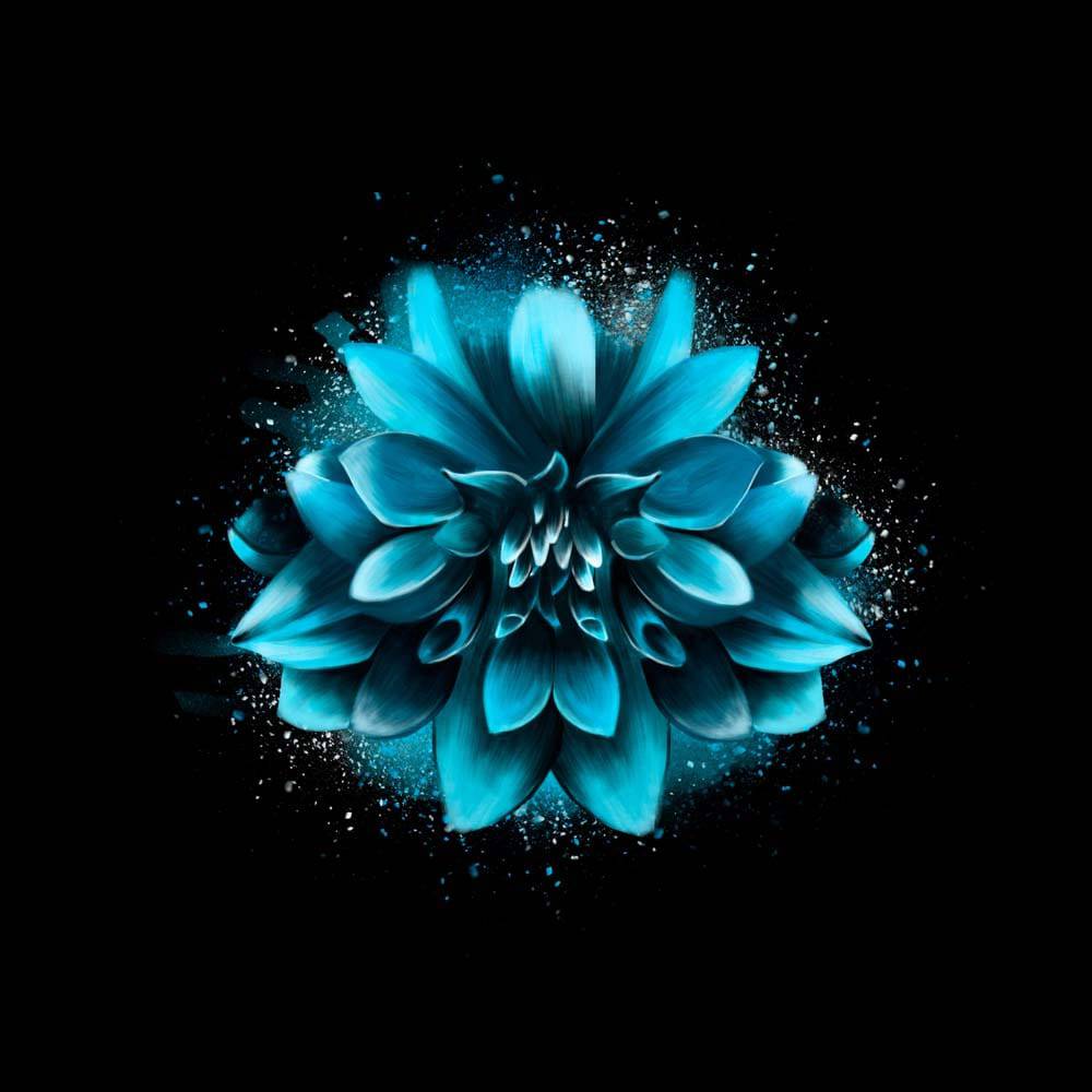 Blue Lotus Printed Glass  Splashback - CreoGlass E-Shop