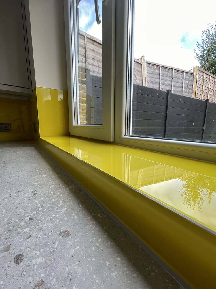 Canary Yellow Colour Glass Splashback - CreoGlass E-Shop