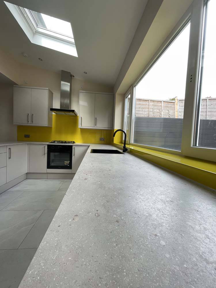 Canary Yellow Colour Glass Splashback - CreoGlass E-Shop