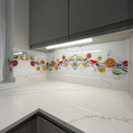 Citrus Fruits Water Printed Wave Glass Splashback - CreoGlass E-Shop