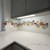 Citrus Fruits Water Printed Wave Glass Splashback - CreoGlass E-Shop