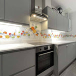 Citrus Fruits Water Printed Wave Glass Splashback - CreoGlass E-Shop