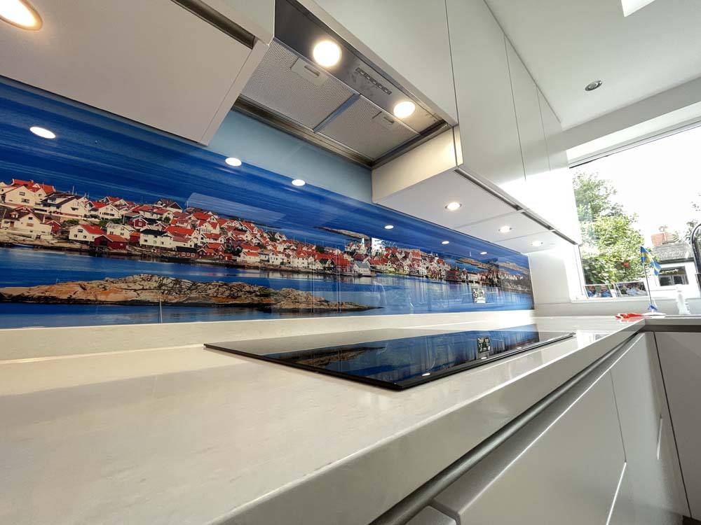 Coastal Homes Printed Landscape Glass Kitchen Splashback - CreoGlass E-Shop
