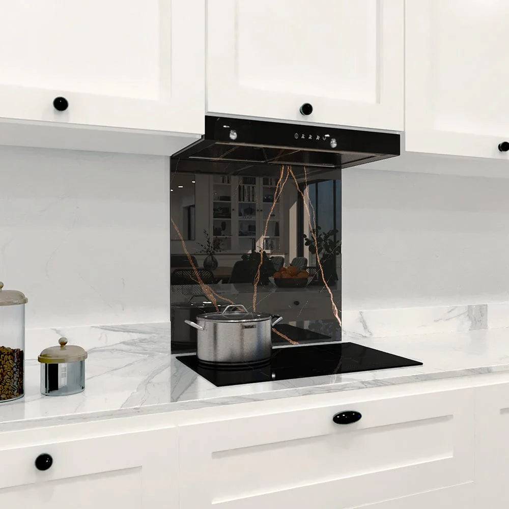 Copper - Black Calacatta Splashback - CreoGlass E-Shop