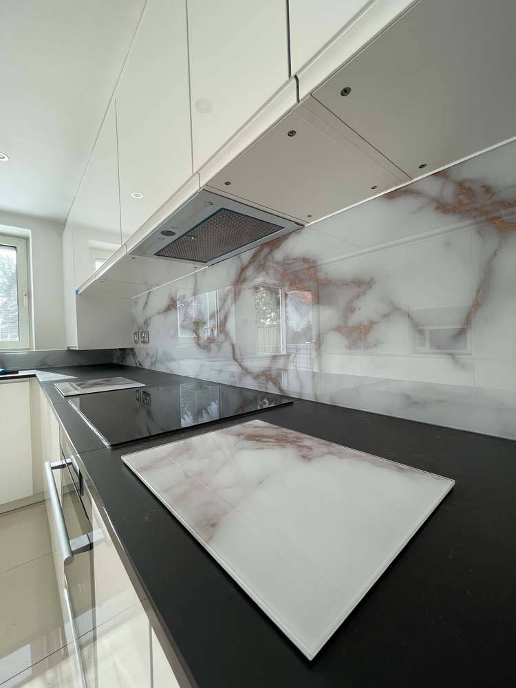 Copper - White Opera Splashback - CreoGlass E-Shop