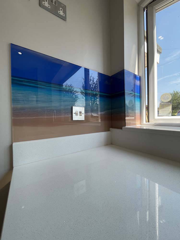 Daylight Beach Printed Landscape Glass Splashback - CreoGlass E-Shop