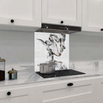 Female Figure in Smoke Printed Glass  Splashback - CreoGlass E-Shop