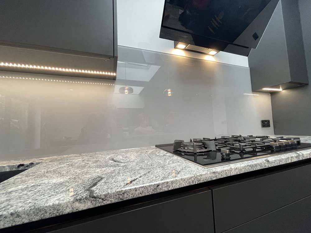 Grey Colour Glass Splashback - CreoGlass E-Shop