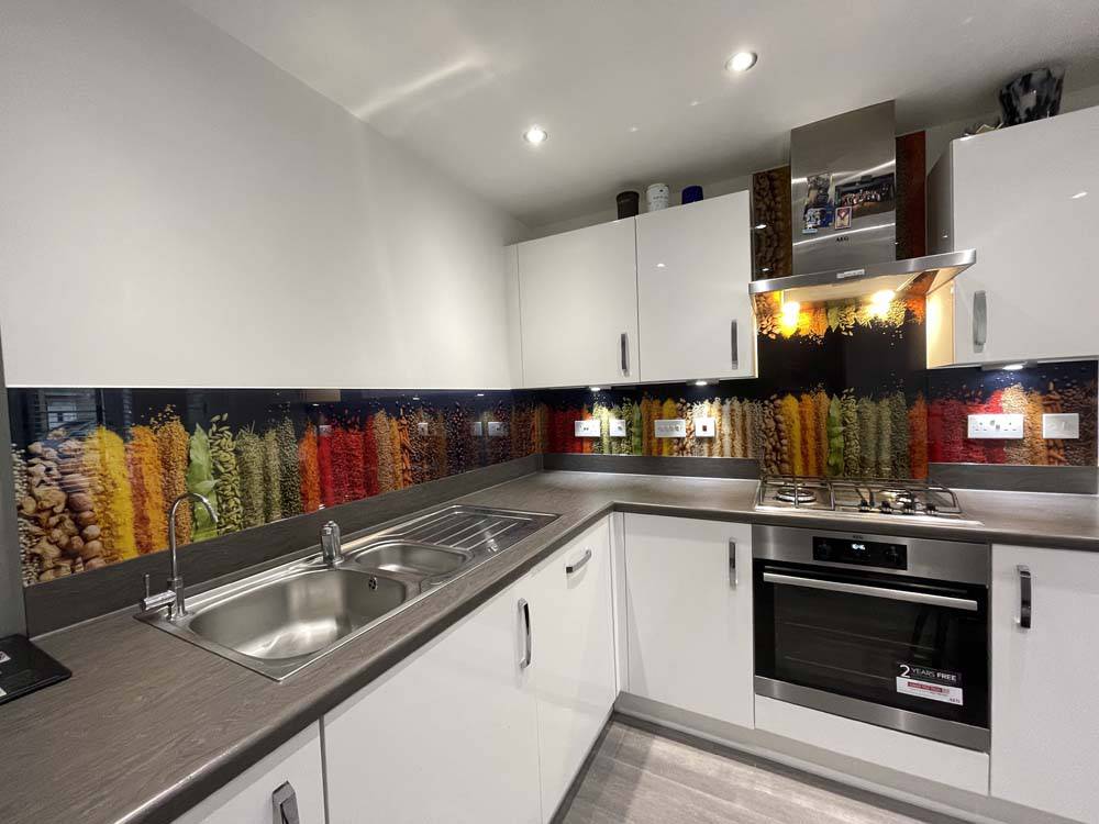 Herbs and Spices Printed Glass Kitchen Splashback - CreoGlass E-Shop