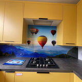 Hot Air Balloons Printed Landscape Glass Splashback - CreoGlass E-Shop