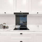 Jet Black Colour Glass Splashback - CreoGlass E-Shop